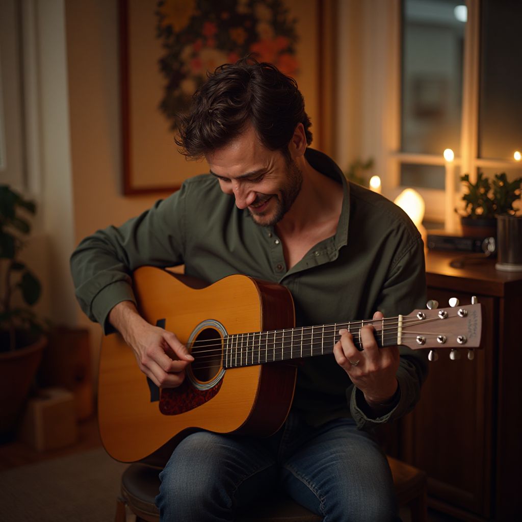 Person playing guitar